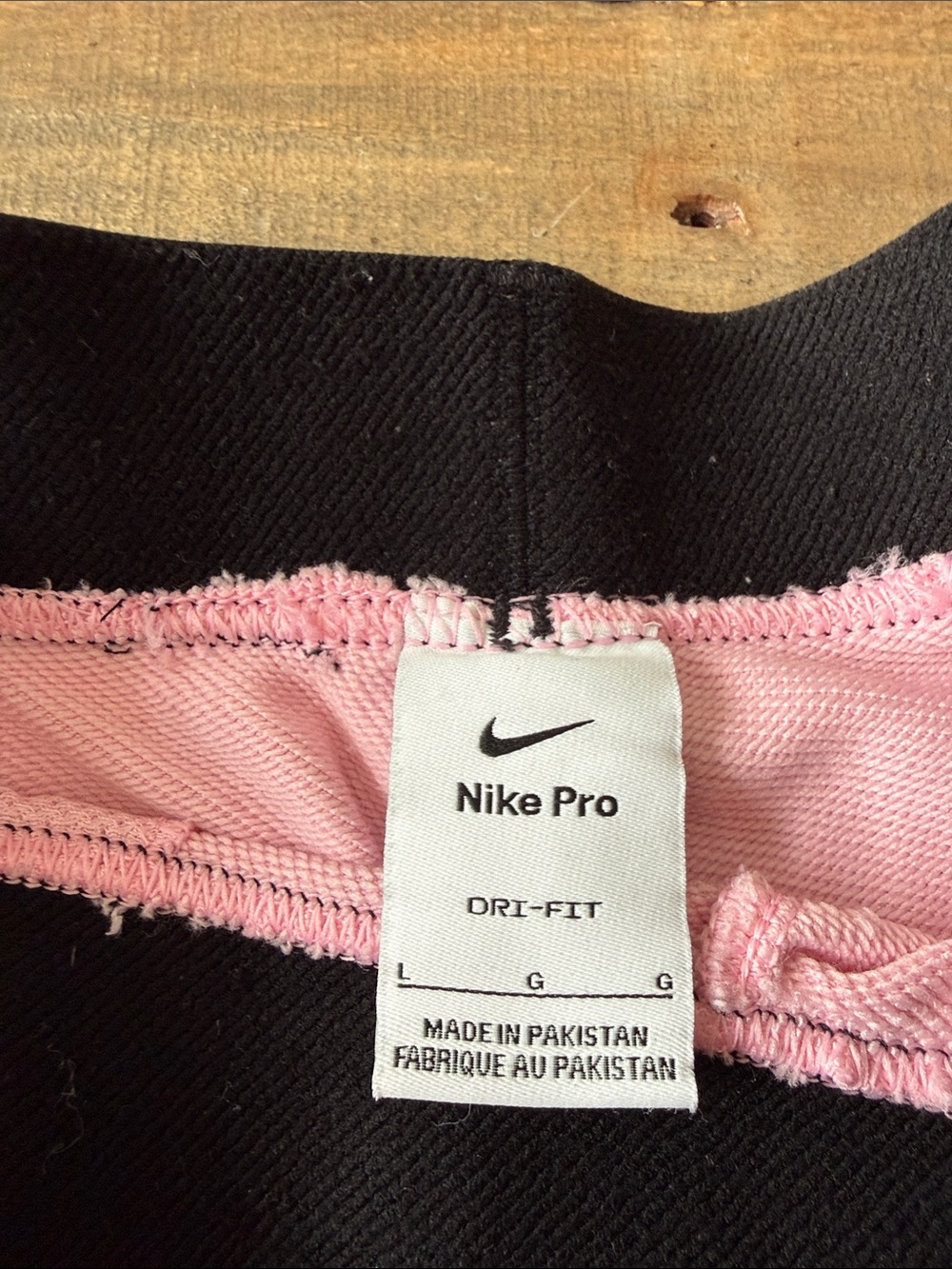 Nike Pink Joggers with Black Pro Elastic Waistband - Picture 2 of 3